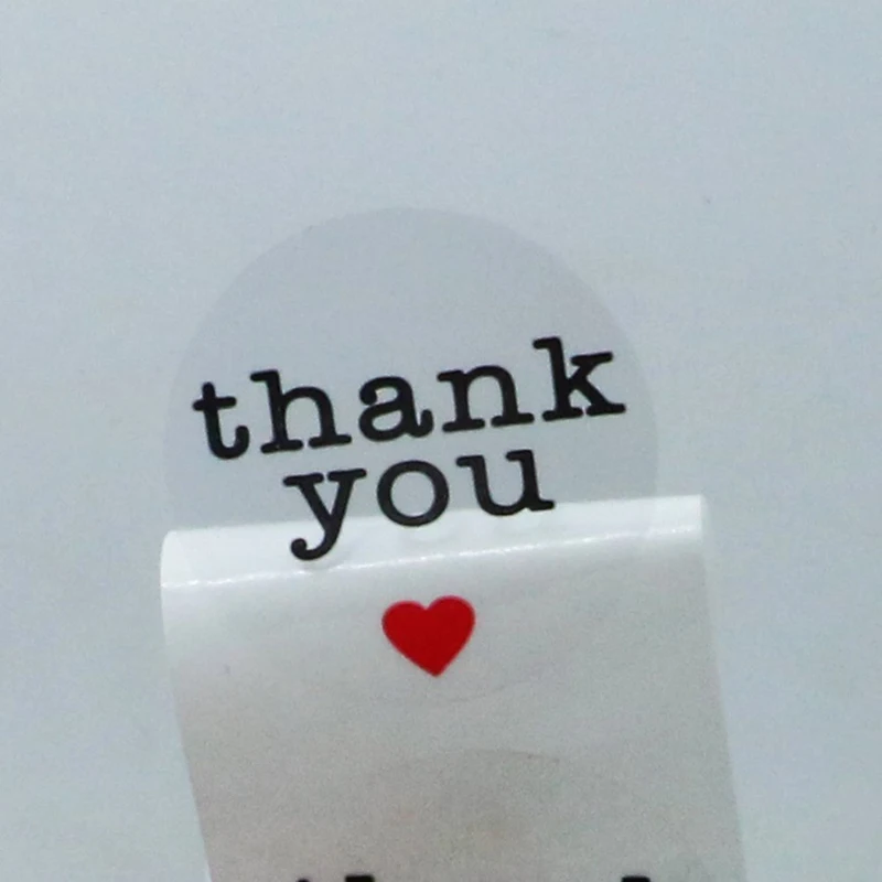 Милые прозрачные Цветочные наклейки с надписью Thank You цветок круглые для визитки