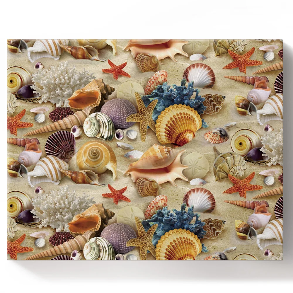 Framed DIY Painting By Numbers Beach Shell Starfish Wall Art Modern Picture Home Decor For Living Room | Дом и сад
