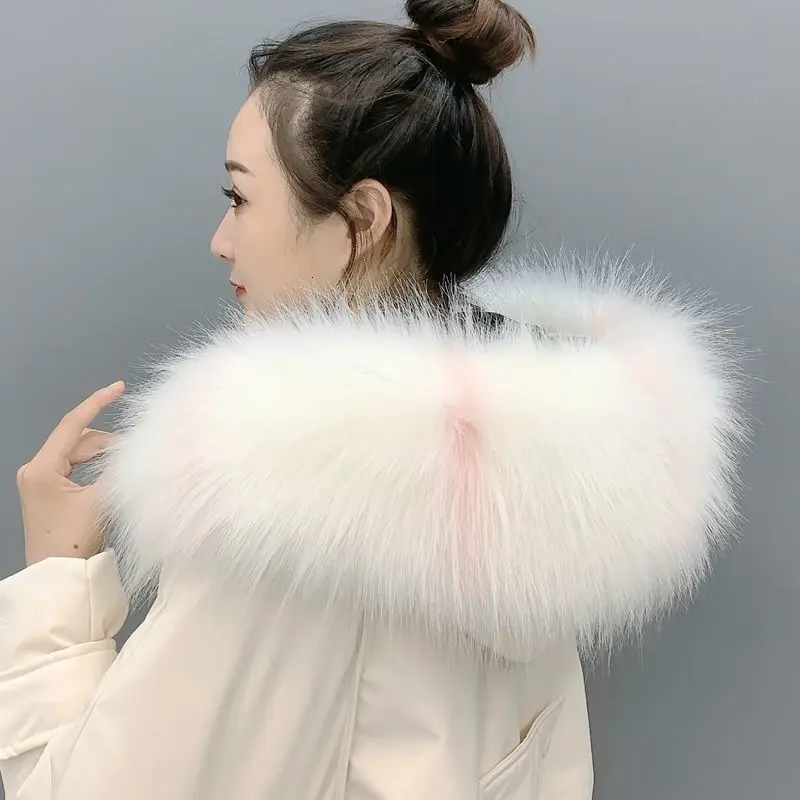 Меховой воротник MH из искусственного меха енота зимний меховой теплый хорошие