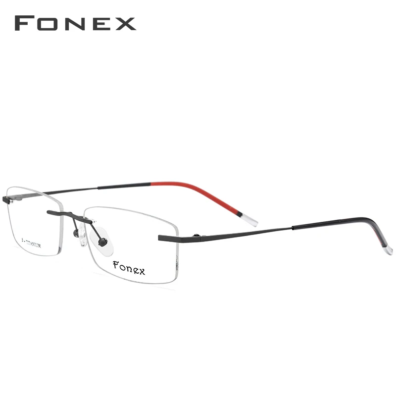 FONEX B титановые очки без оправы, мужские очки по рецепту, оправа для женщин, ультралегкие очки для близорукости, оптические очки без оправы, корейские очки 9608