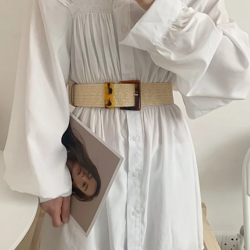 Европейский и американский соломенный Плетеный женский костюм рубашка пальто