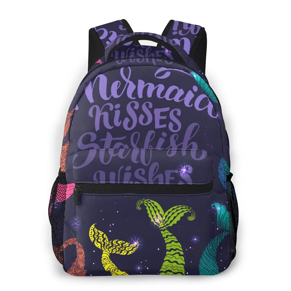 

Русалка пожелания и морская звезда Kisses Повседневный Рюкзак Дорожная школьная сумка с карманами для женщин колледж