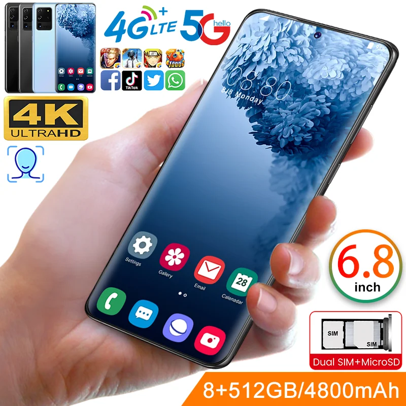 

Global Version 6.8 Inch New S27 Plus 8GB 512GB 13+24MP Andriod 10 Smartphones Ten Core MTK6889 Dual SIM 5G Really Cell Phone