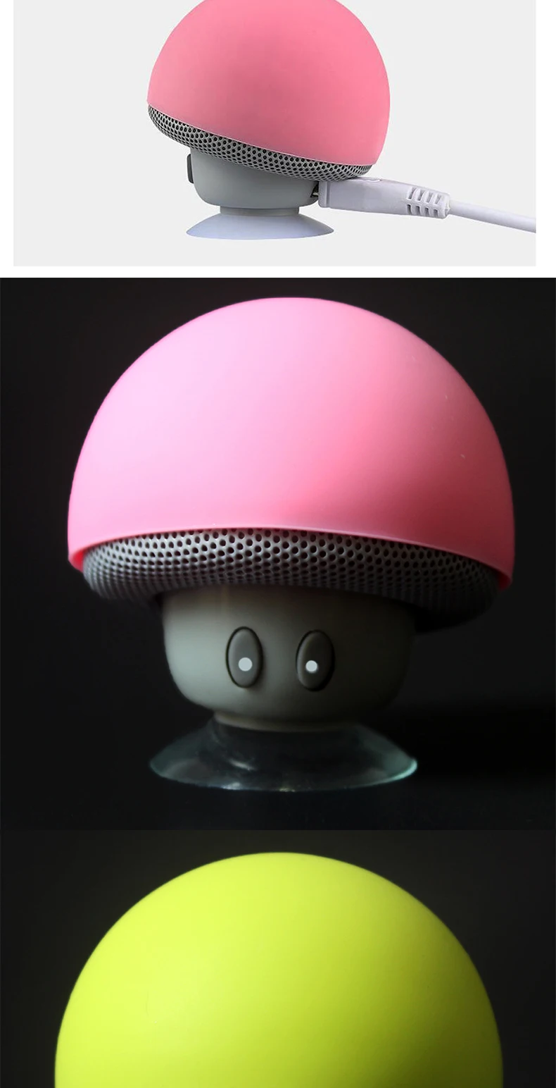 Мультфильм Гриб беспроводной altavoz bluetooth динамик водостойкая присоска Мини bluetooth динамик аудио открытый портативный кронштейн