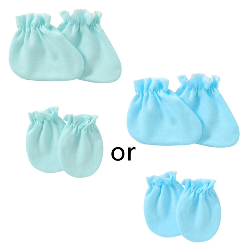 

2 пары, Хлопковые варежки для новорожденных