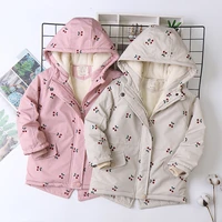 kids cotton coat thickened down girls jacket baby winter warm clothes kids autumn zipper clothing with hooded girls outwear