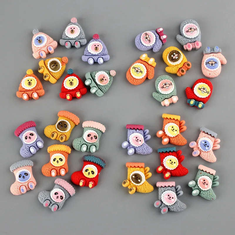 Перчатки шапки и носки diy милые Мультяшные резиновые аксессуары для детей волос