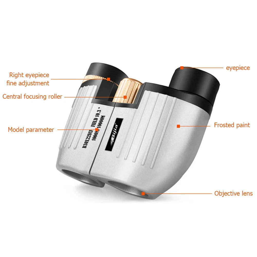 

30x22 Mini Pocket Binoculars Portable HD Night Vision BAK4 Prism Lens Binocular With FMC Coated For Outdoor Camping Hiking