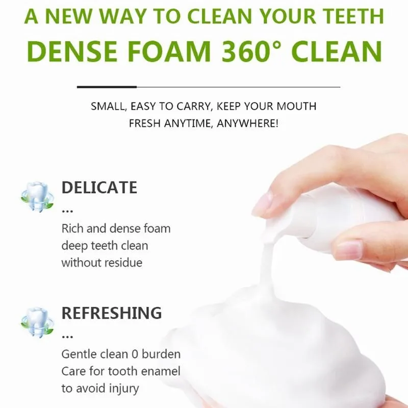 

60ml Teeth Whitening Mousse Tooth Cleaning Fresh Shining Removes Stains Breath Dental Hygiene Plaque Toothpaste Oral Tool