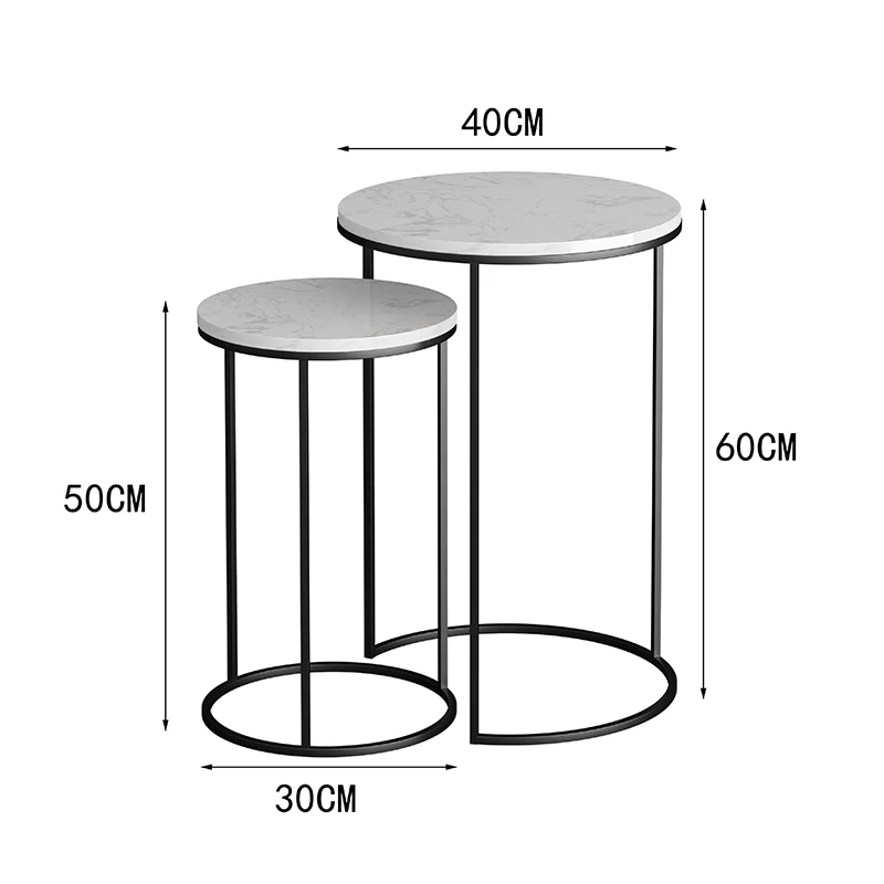 Marble top sofa side table corner end round small coffee golden black legs frame optional 2 sets combination | Мебель