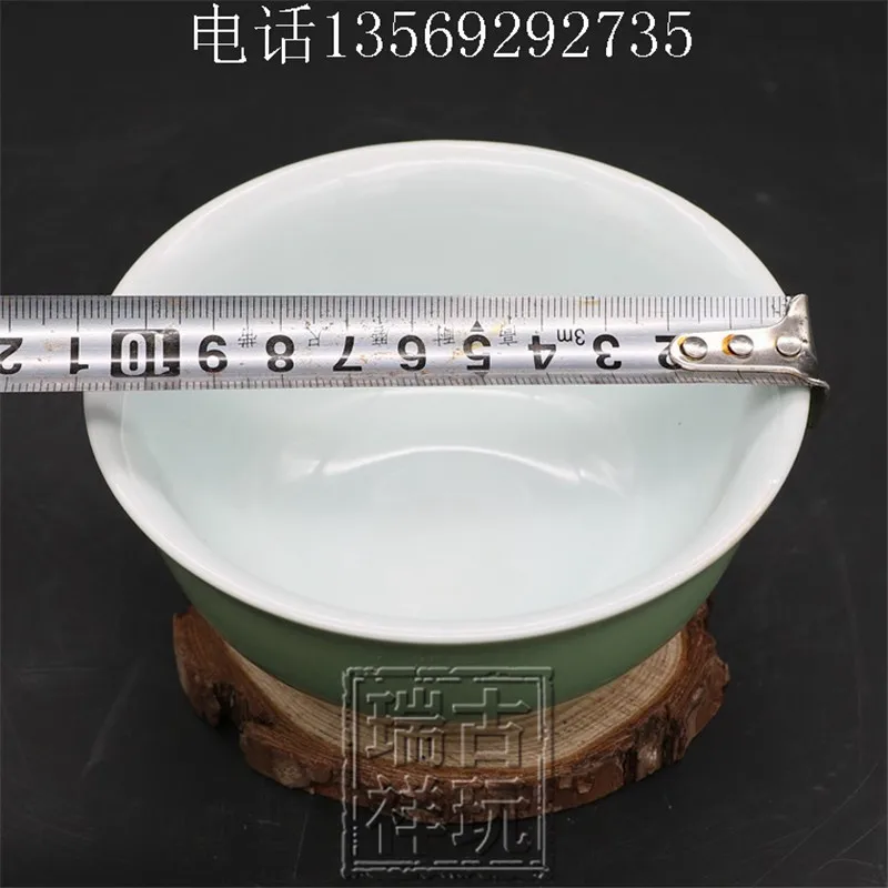 Китайская старинная зеленая фарфоровая кухонная миска Longquan Qing Imperial