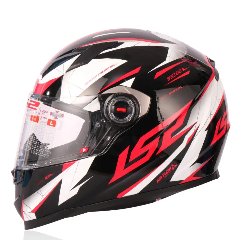 LS2 FF358 анфас бездорожье Мотокросс Мотоцикл мото скутер шлем Casco Capacete ECE - Цвет: Black Red Speed Race