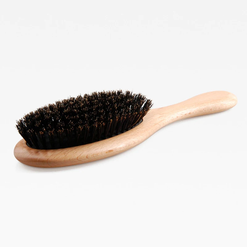 

High Quality Wood Beech Hair Cushion Brush Paddle Boar Bristle Hair Comb For Hair Styling Oil Distributing Salon Detangler Brush