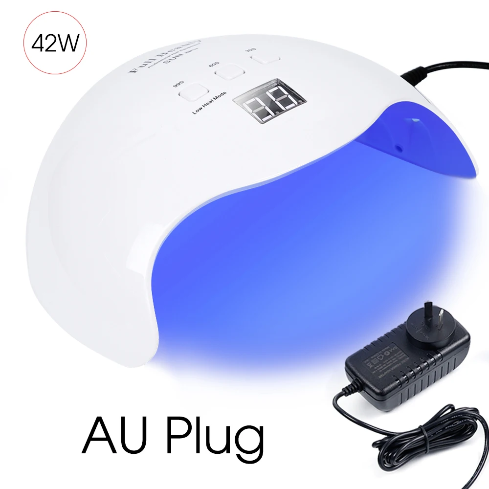 AU Plug 42 Вт УФ светодиодная лампа для сушки ногтей 21 светодиодный s для маникюра отверждения лака гель 30 s/60 s/99 s низкий нагрев режим Авто зондирования лампа для ногтей CHSUN X9Plus - Цвет: AU Plug