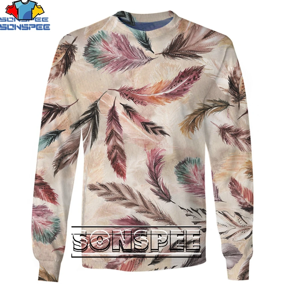 

SONSPEE 3D Stitching Pattern Fashion Casual Loose Round Neck Sweatshirt Men and Women Popular Hip-hop Trend Street Personality