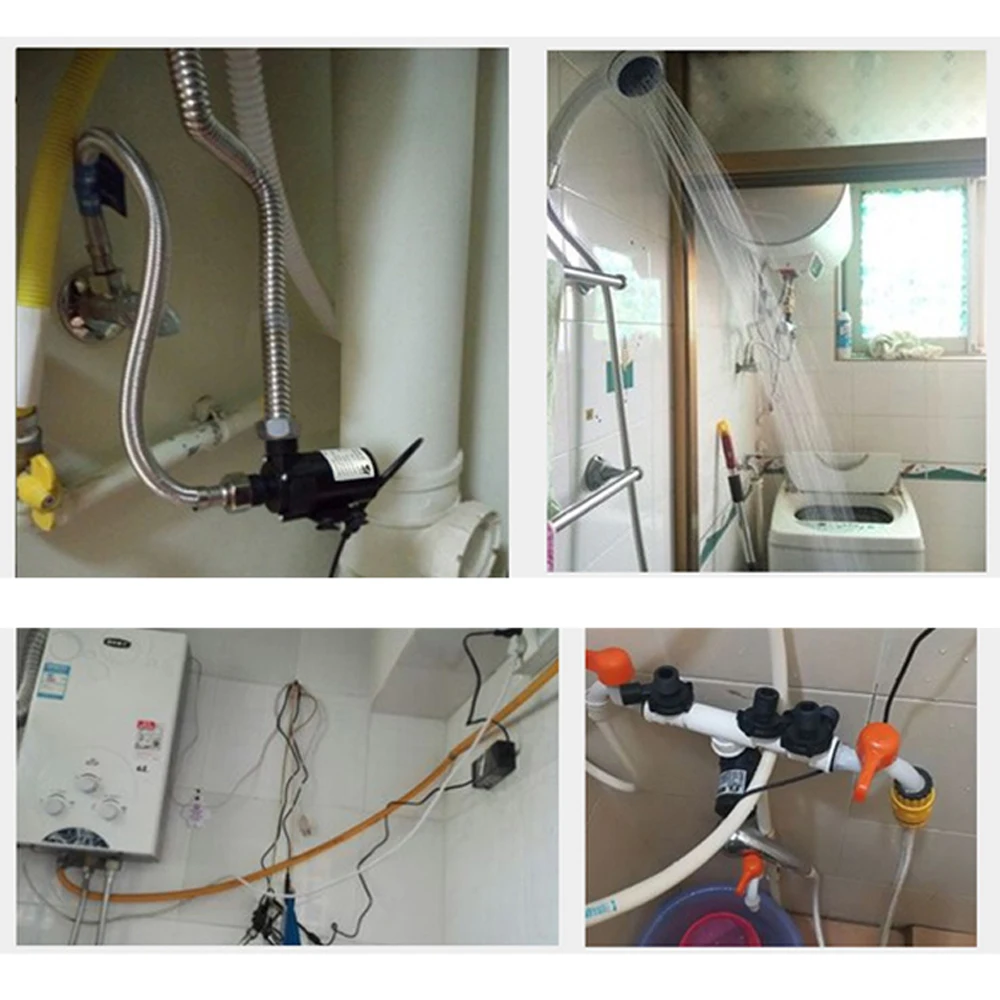 Бесшумный 4-точечный резьбовой водонагреватель душевой нагревательный насос 12 В