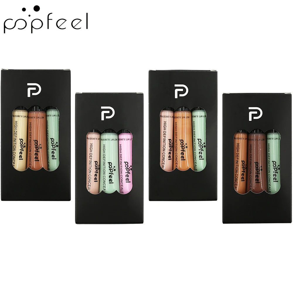 POPFEEL 3 шт. праймер для лица консилер полное покрытие поры акне водонепроницаемый