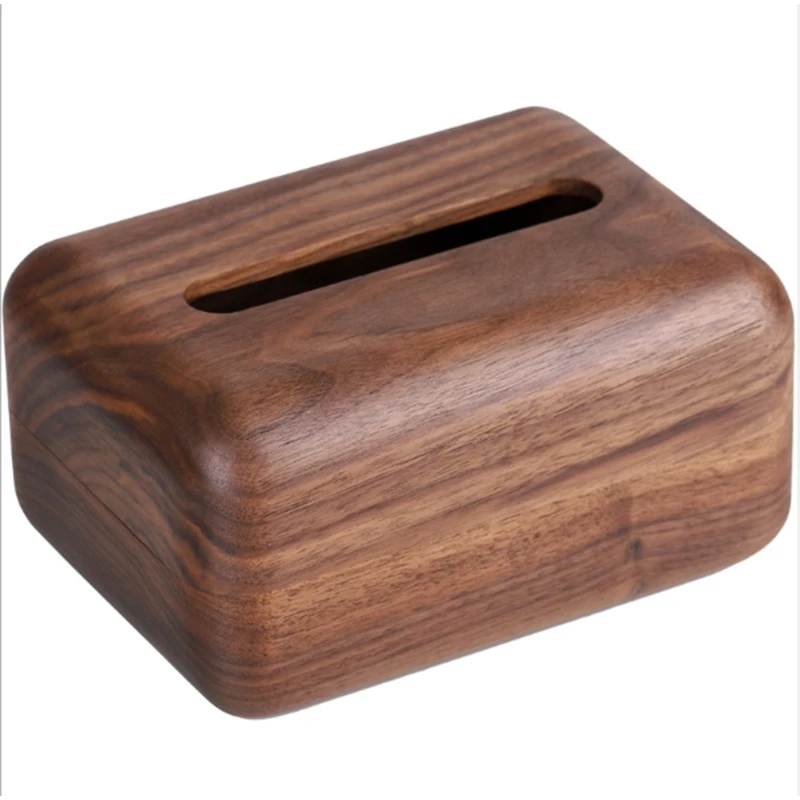 walnut Роскошная мода, орех, твердый, для гостиной, стильный, офисный, minshuku, для дома, отеля, настольный, деревянный, для хранения бумаги, коробка для салфеток, держатель для салфеток - Цвет: walnut
