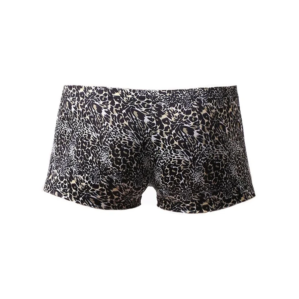 Трусы боксеры Мужские дышащие пикантное нижнее белье с леопардовым принтом