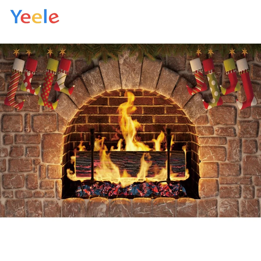 Рождественский фон для камина Yeele винтажный Виниловый детской портретной