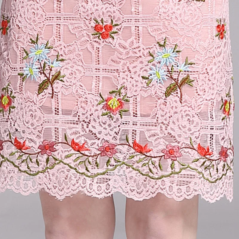 Женское платье новинка 2019 с принтом кружевное элегантное вышивкой вечерние