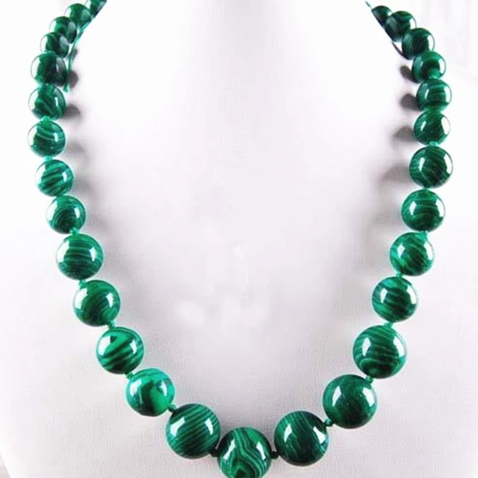 

6-14 мм зеленый искусственный малахит, полудрагоценный камень, круглые бусины, ожерелье «сделай сам» для женщин, ювелирные изделия для вечерн...