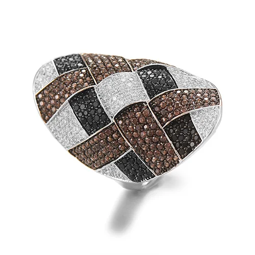 Coffee GODKI Trendy Twist Cross Wrap Ring for Women Multicolor Cubic Zircon Finger Rings Beads Charm Ring Bohemian Beach Jewelry - Цвет основного камня: Coffee