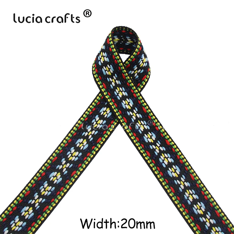 Lucia crafts 1 ярд/лот Этнические вышитые жаккардовые ленты отделка DIY для украшения ручной работы швейная одежда головные уборы Q0701