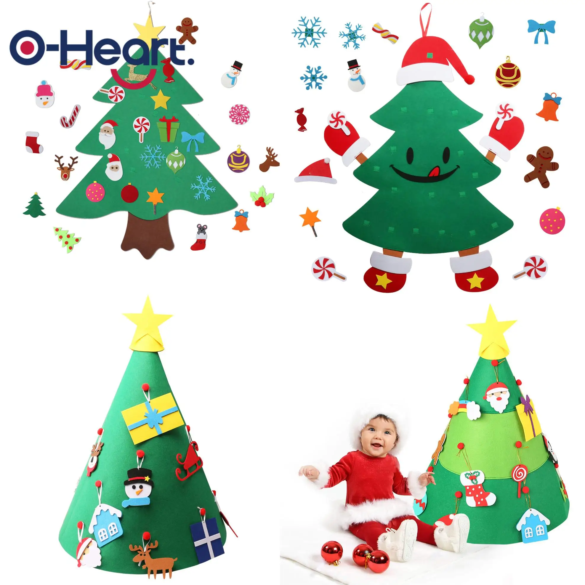 OHEART 3D сделай сам рождественская елка поддельная Рождественская для малышей