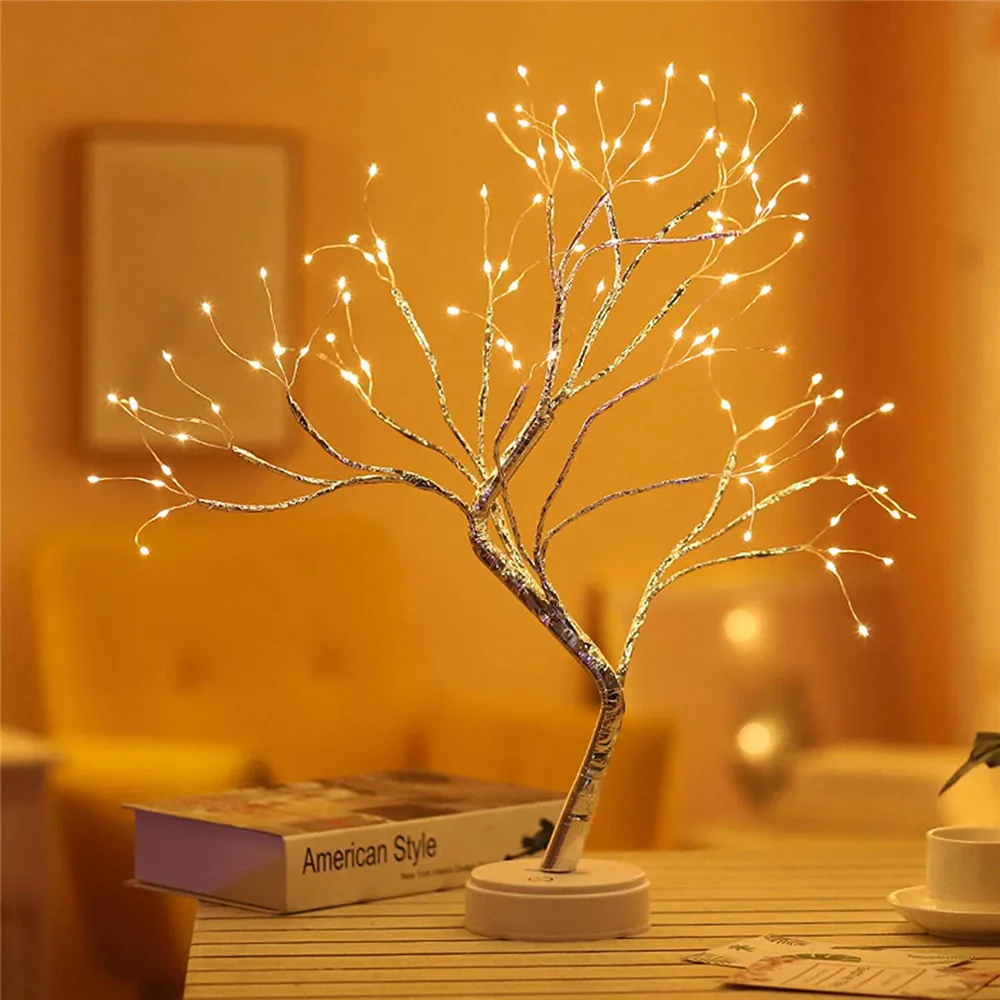 

USB/Battery Operated 36/108 LEDS Gypsophila Tree Night Lamp Touch Control Pearl Bonsai Table Tree Lamp for Christmas Party