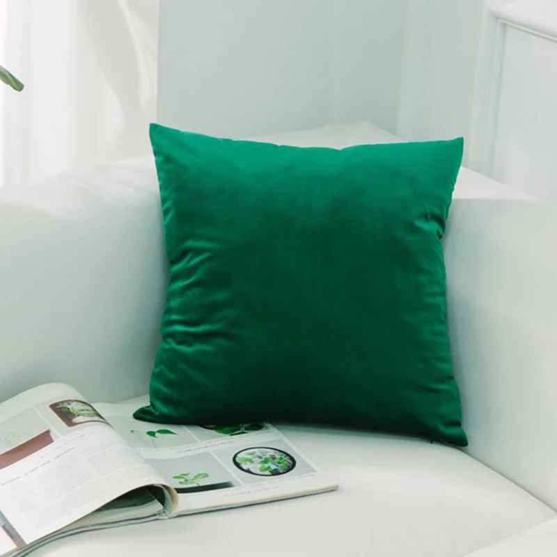 23 Nordic Style Velvet Pillowcase Simple Solid Throw Cushion Covers Square Pillow Cover for Bedroom Sofa Living Room Decoration - Цвет: 23