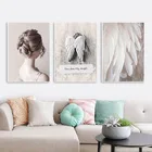 Современная модная Картина на холсте светло-розовые крылья ангела, картина с перьями, художественный плакат, картины для украшения стен дома