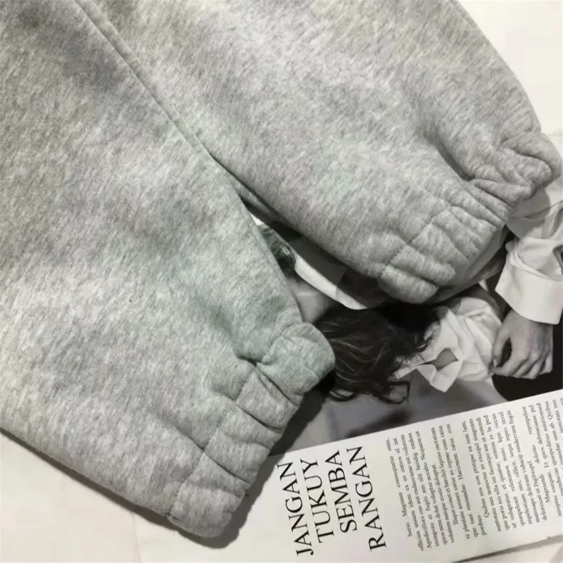 

5xl Black Harem Pants Women Large Size Plus Velvet Grey Sweatpants Women's Trousers High Waisted Baggy Hip Hop Streetwear Letter