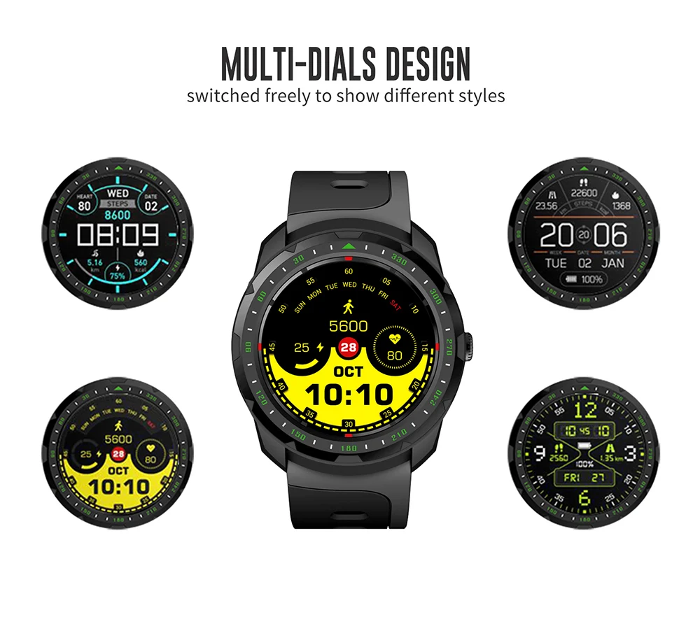 Kingwear KW01 умный Браслет 1,0 дюймов HD экран IP68 Водонепроницаемый Bluetooth 4,0 Smartwatch монитор сердечного ритма питьевой напоминание