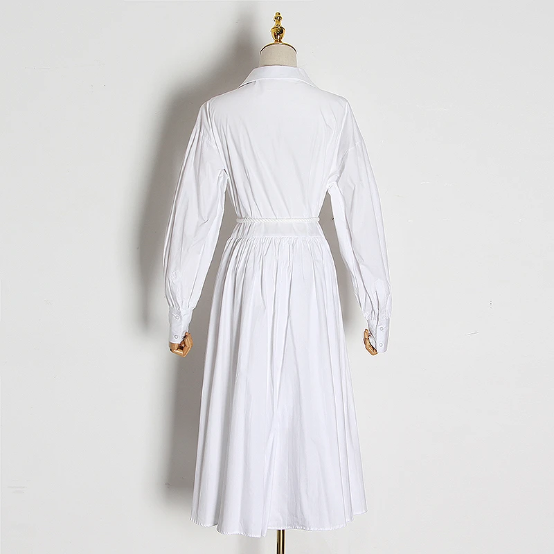 Женское плиссированное платье TWOTWINSTYLE повседневное кружевное с отложным