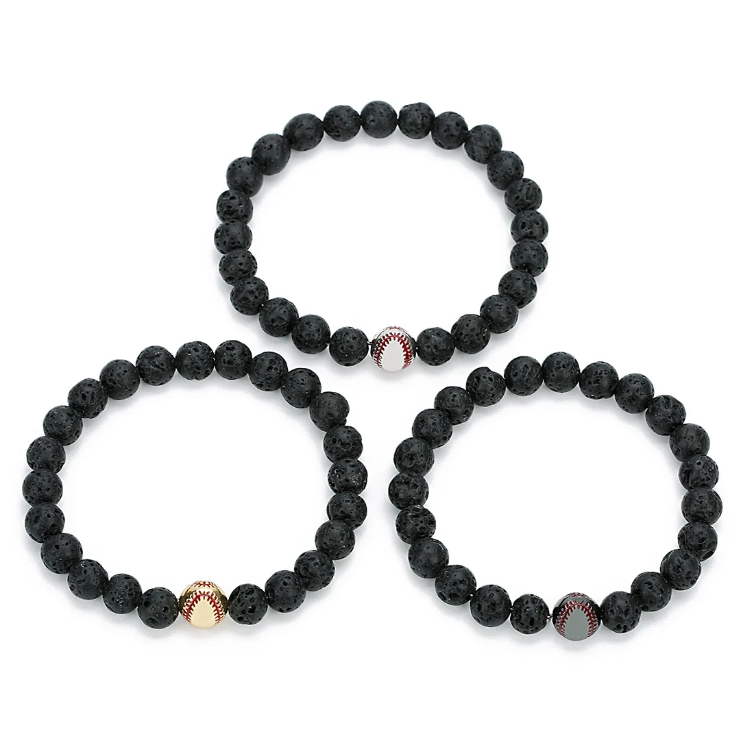 

Natural Quartz Stone Tennis Beaded Bracelet Volcanic Stone Scrub Fashion Sports Bracelet Charm Couple Gifts