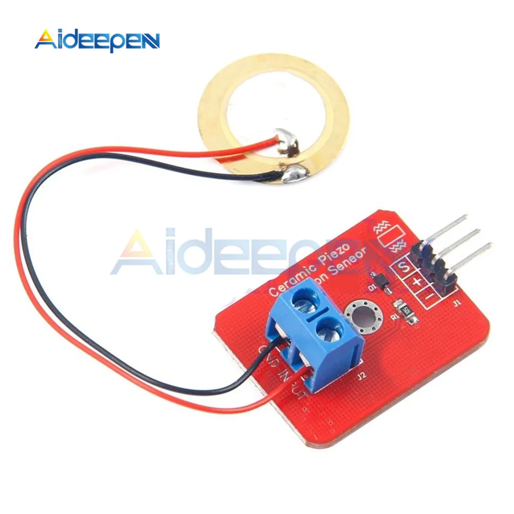 Аналоговый пьезоэлектрический керамический пьезодатчик вибрации для Arduino |