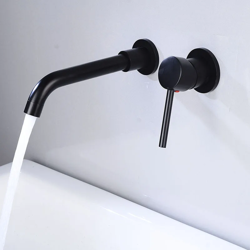 Скрытый настенный смеситель для раковины Смеситель горячей и холодной воды Tap