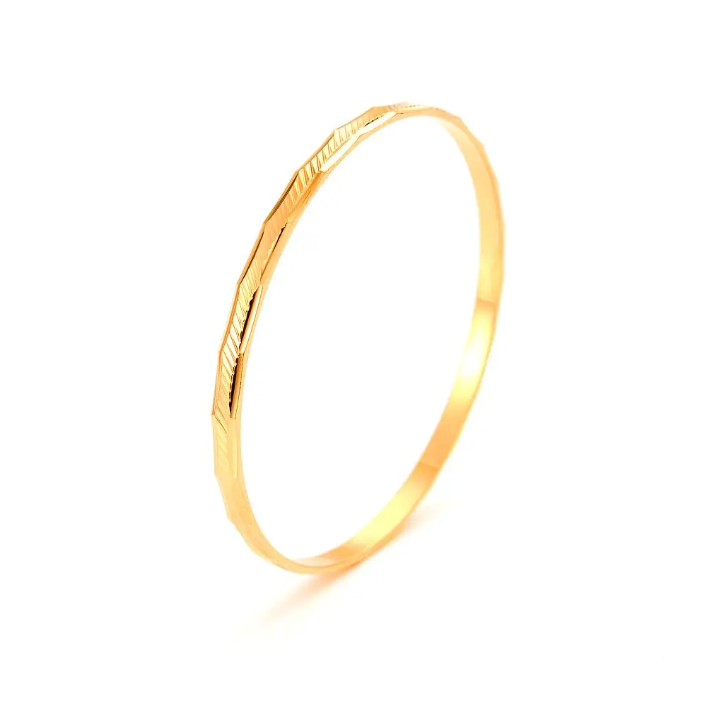 Модные ювелирные изделия Дубай однотонные 18 k желтое золото GF скошенные линии