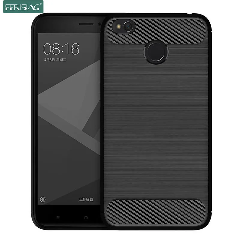 Чехол для Redmi 4x чехол Xiaomi силиконовый бампер из ТПУ противоударный углеродного