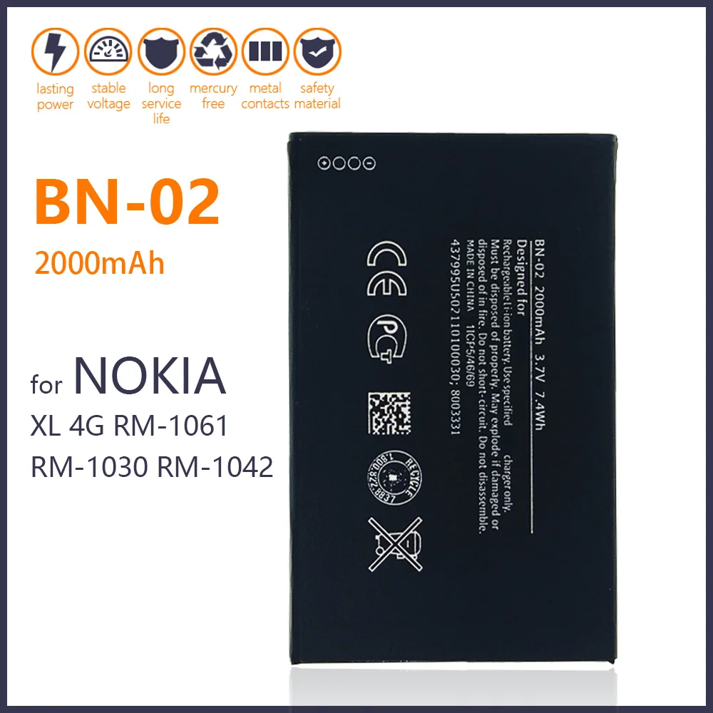 100% Оригинальный телефон аккумулятор для Nokia XL 4G 2000 мАч новые батареи + номер