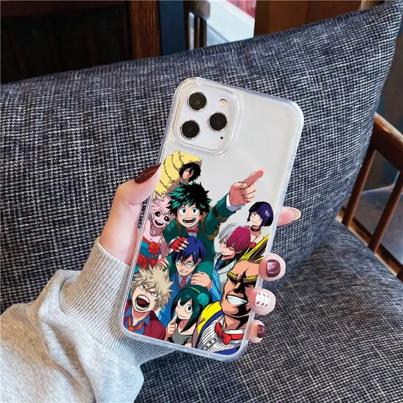 

my hero academia Phone Case For iphone 12 11 8 7 6s 6 5 5s 5c se plus mini x xs xr pro max Transparent soft