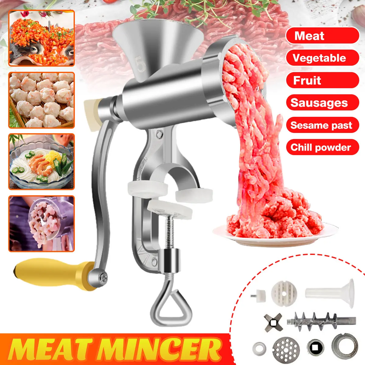 

Meat Chopper Meat Grinder Anti-rust Making Gadgets Mincer Pasta Sausage Noodle Manual Meat Mincer Food Processor Accessoeries