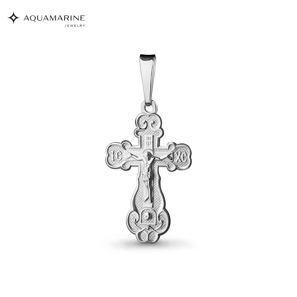 Крест православный AQUAMARINE без вставок Серебро 925 пробы | Украшения и аксессуары