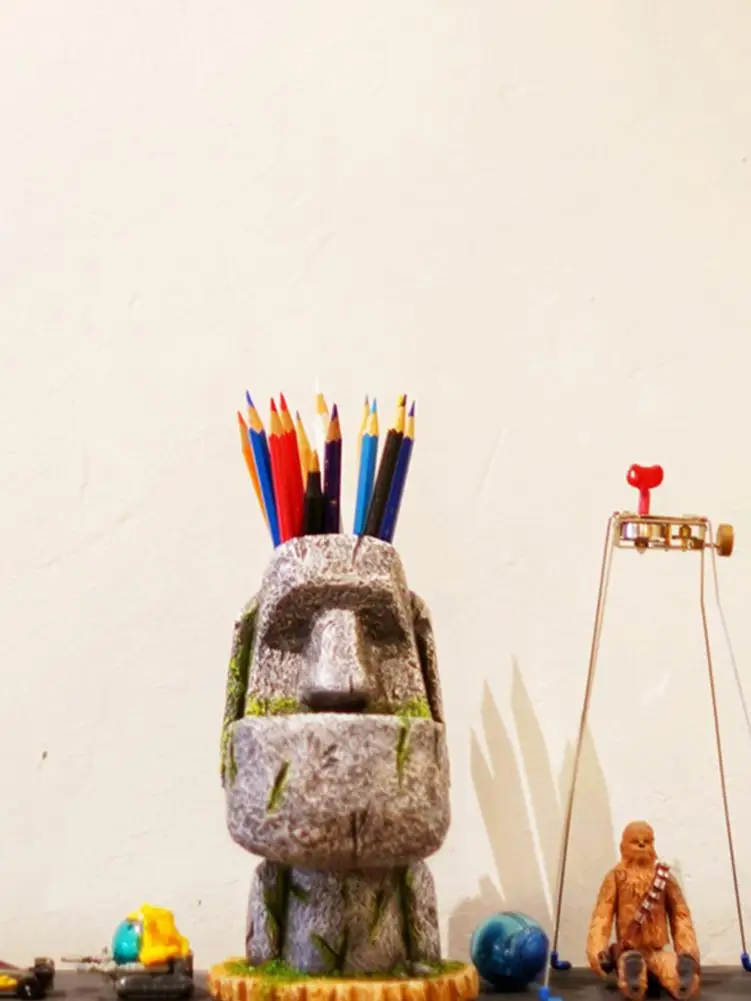 Пасхальный остров Moai держатель для ручек карандаш цветочный горшок офиса