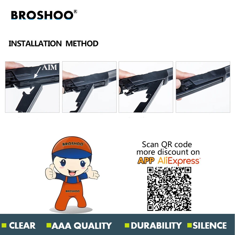 

BROSHOO Car Wiper Blade For Seat Toledo 3 (2004-2016), 26+26 Inch 1Pair Soft Rubber Windshield Wiper Blades Auto Accessories