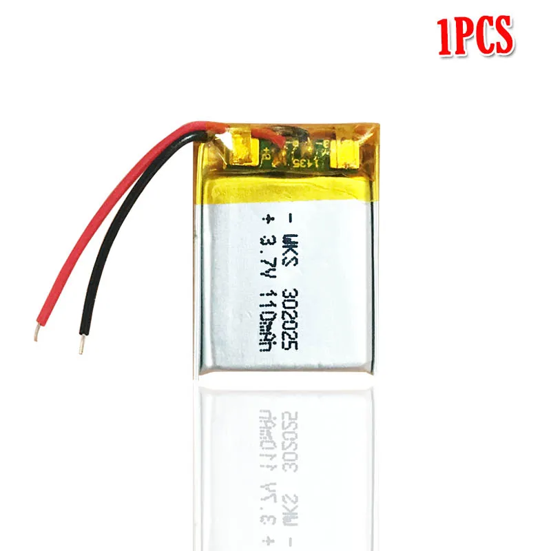 1pcs 110mAh 3,7 V 302025 ithium полимерный аккумулятор для gps psp MP3 MP4 MP5 DVD маленькие игрушки батарея Bluetooth динамик литий-ионный аккумулятор - Цвет: 1pcs
