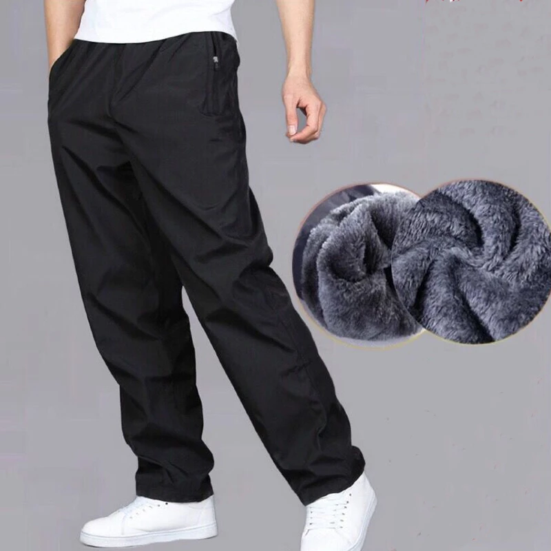 Men's Sweatpant Trousers Autumn Winter Plus Velvet Warm Pant