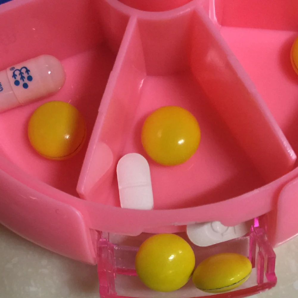 Мини пластиковая коробка для таблеток фруктовый вращающийся Еженедельный чехол