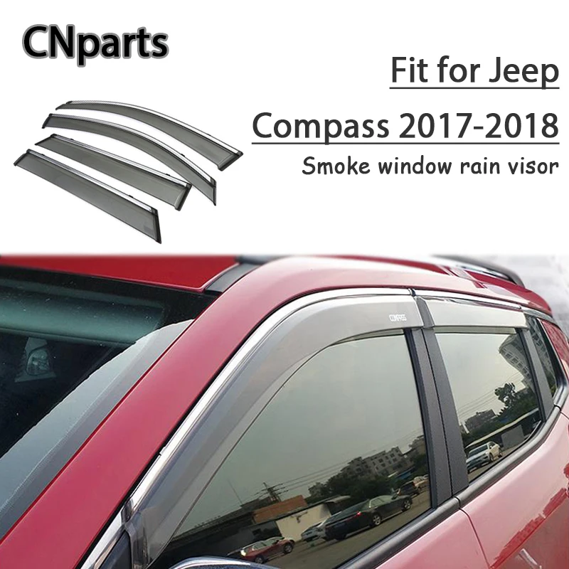 

Автозапчасти 4 шт. ABS для Jeep Compass 2017 2018 автомобильный Стайлинг Дымовое Окно Солнцезащитный козырек для защиты от дождя аксессуары для конвекц...